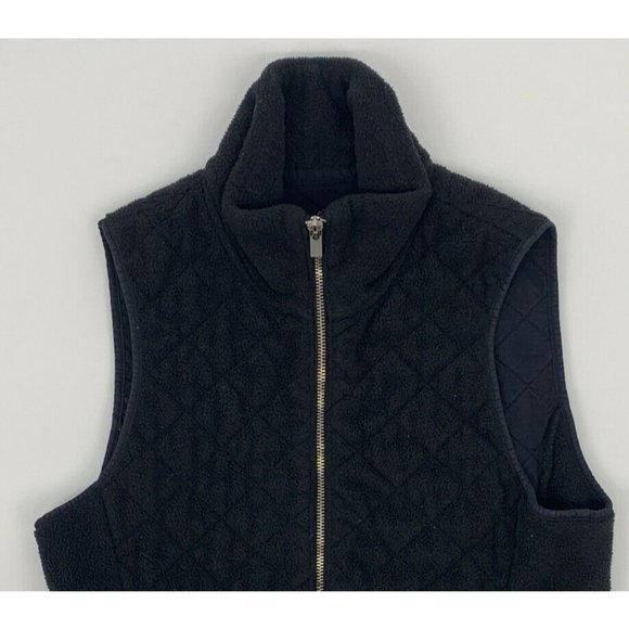 Women's Abercrombie‎ & Fitch Soft Shell Fleece Quilted Zip Up Vest Black S - Picture 3 of 8